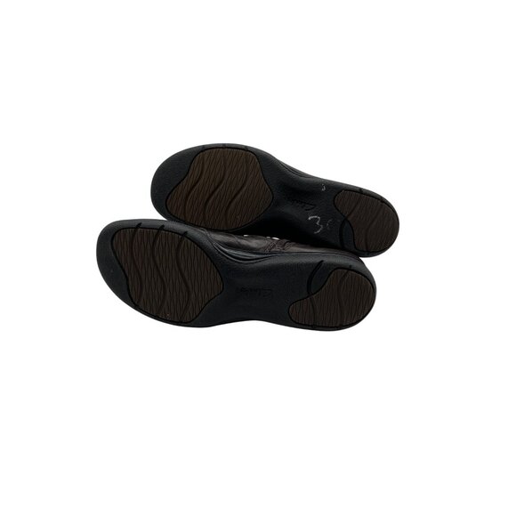 Clarks SZ 10 Stylist Casual Zip Ankle Boots Dark Brown Comfortable Bootie - Picture 6 of 9